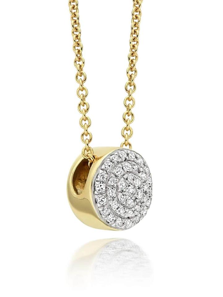 Monica Vinader Gp Fiji Button Diamond Necklace - Gold