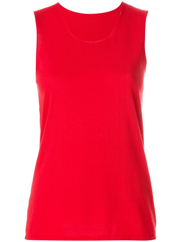 Le Tricot Perugia Basic Tank Top - Red