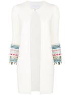 Giada Benincasa Embellished And Embroidered Sleeves Cardigan - White