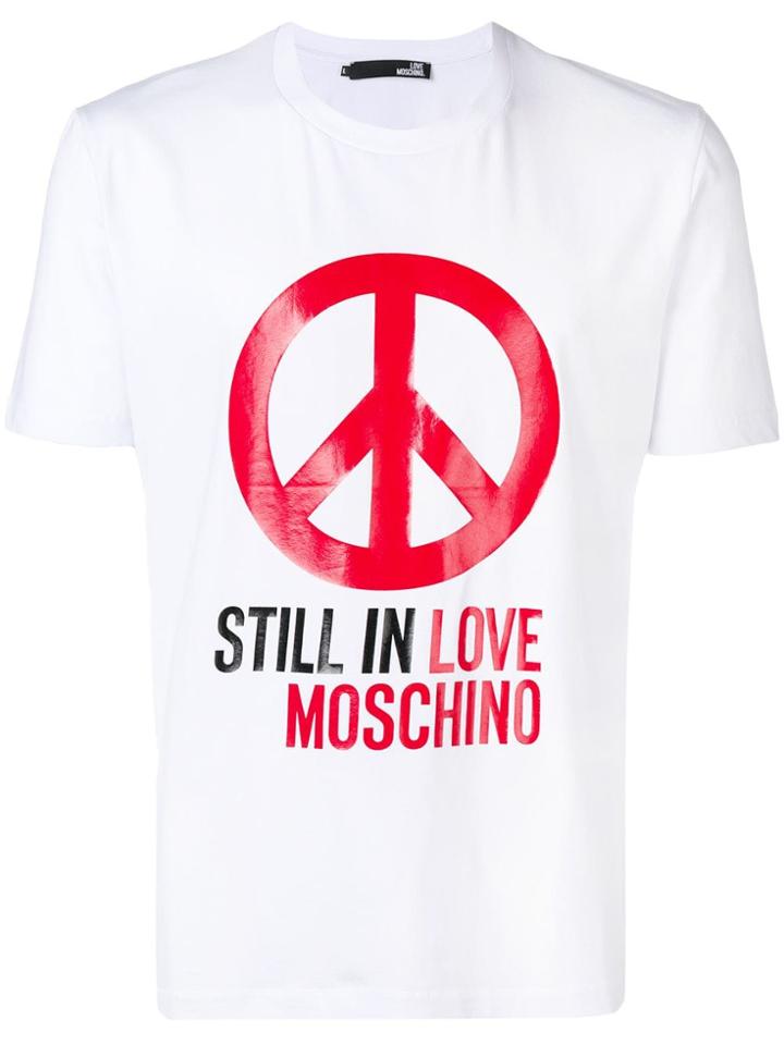 Love Moschino Still In Love Printed T-shirt - White