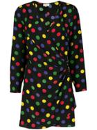 Rixo London Colour-block Polka Dot Silk Dress - Black