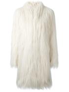 Giamba Faux Fur Coat, Women's, Size: 40, Nude/neutrals, Nylon/polyester/cupro