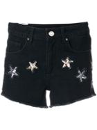Zoe Karssen - Star Embellished Shorts - Women - Cotton - 26, Black, Cotton