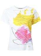 Taro Horiuchi Abstract Print T-shirt, Women's, Size: S, White, Cotton