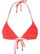 The Upside Woven Bikini Top - Red