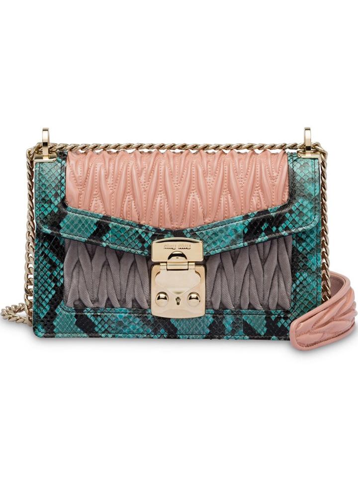 Miu Miu Miu Confidential Leather And Ayers Bag - Pink