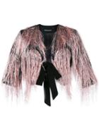 Marco Bologna - Glitter Fringe Bolero - Women - Polyamide/polyester/modal - 44, Pink/purple, Polyamide/polyester/modal