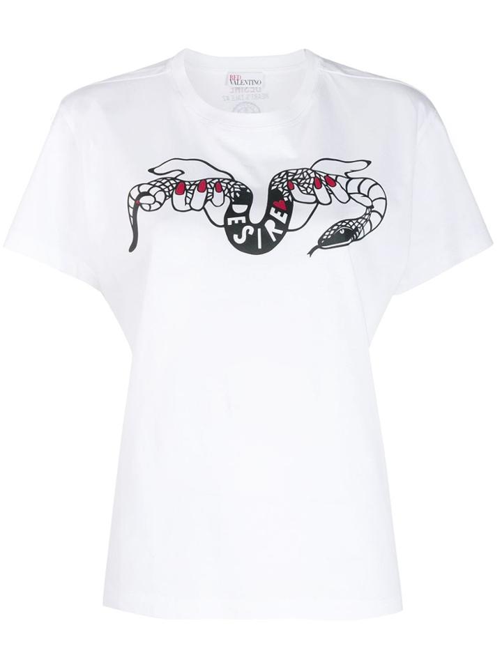 Red Valentino X Poppy's Papercuts Graphic Print T-shirt - White