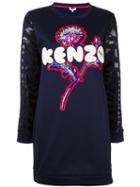 Kenzo 'dandelion' Sweatshirt Dress, Women's, Size: Medium, Blue, Polyamide/polyester/spandex/elastane