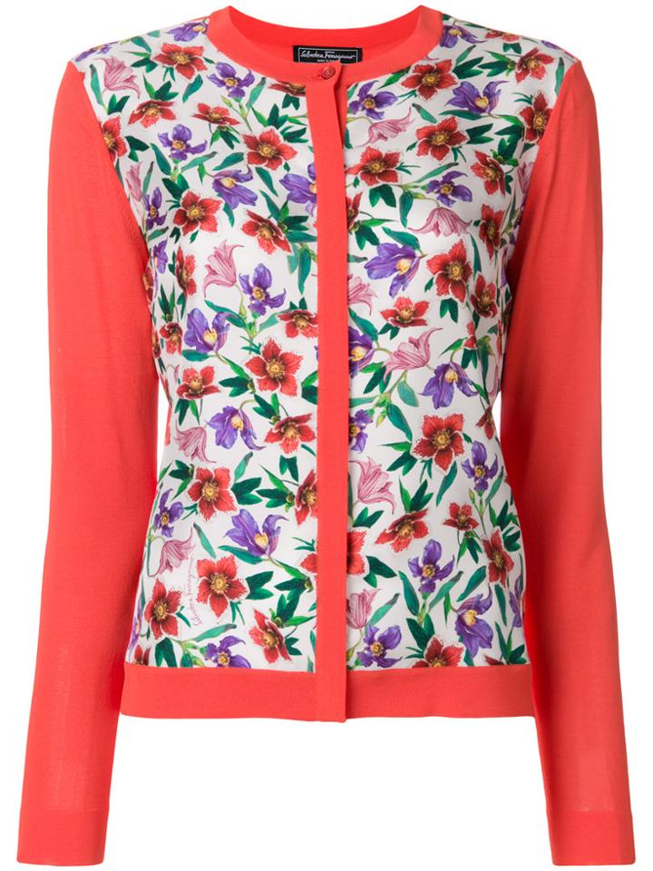 Salvatore Ferragamo Floral Button Cardigan - Yellow & Orange