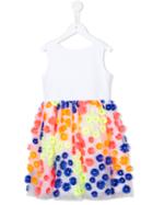 Charabia - Flower Appliqué Dress - Kids - Cotton/nylon/polyester - 8 Yrs, White
