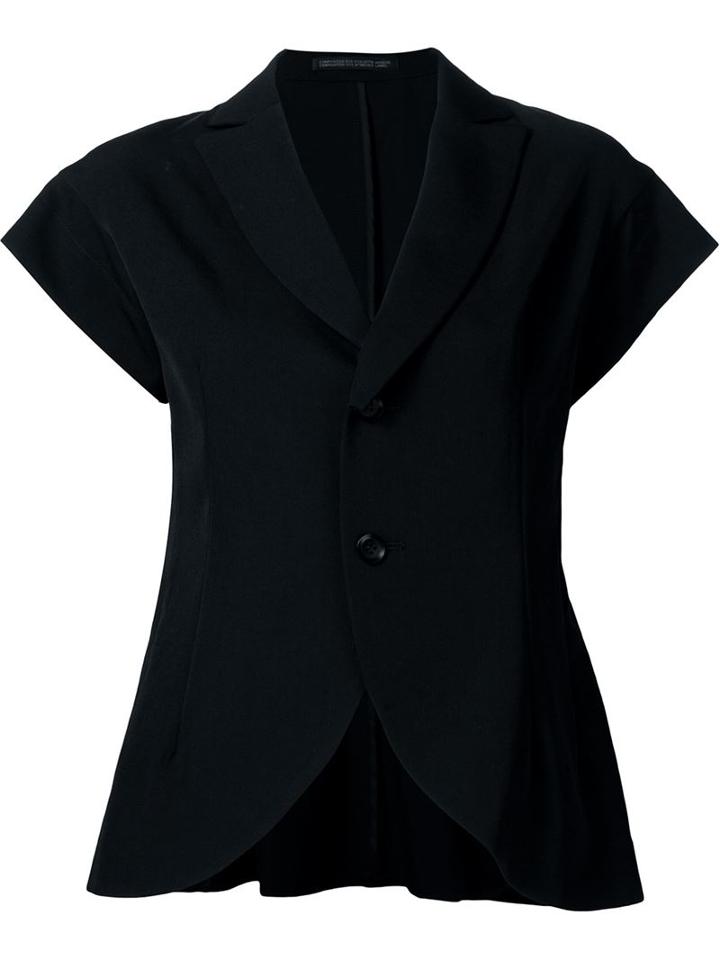 Yohji Yamamoto Curved Hem Top, Women's, Size: 1, Black, Wool