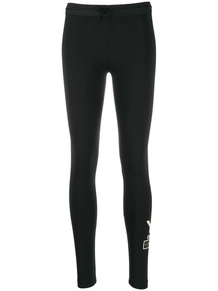 Y-3 Logo Print Leggings - Black