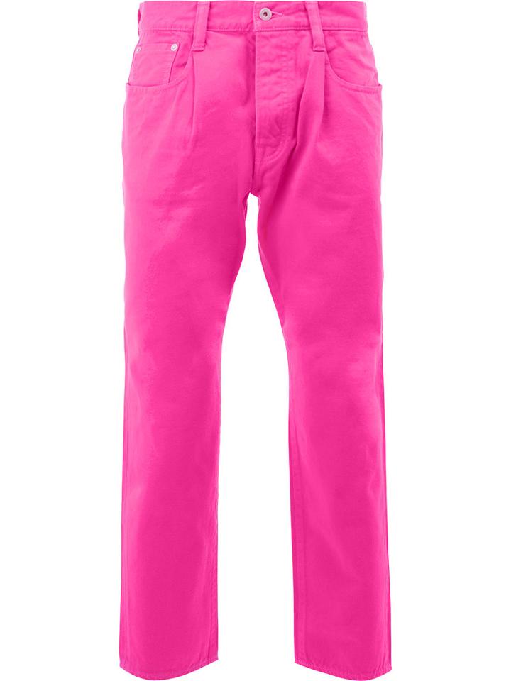 Ganryu Comme Des Garcons Straight Trousers, Size: Small, Pink/purple, Cotton
