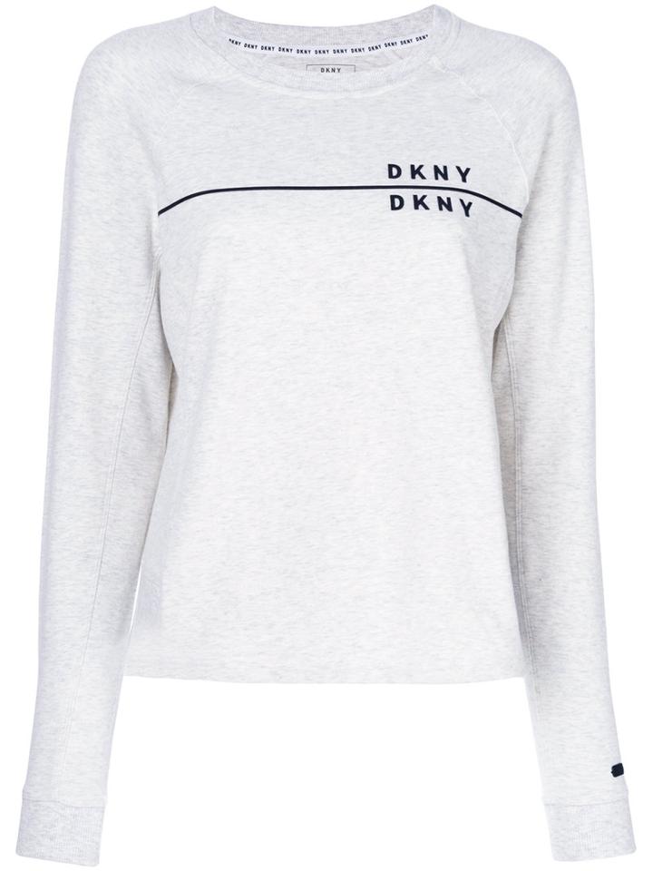 Dkny - Long-sleeved Branded Sweatshirt - Women - Cotton/spandex/elastane - L, White, Cotton/spandex/elastane