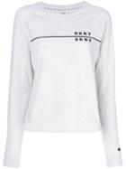 Dkny - Long-sleeved Branded Sweatshirt - Women - Cotton/spandex/elastane - L, White, Cotton/spandex/elastane
