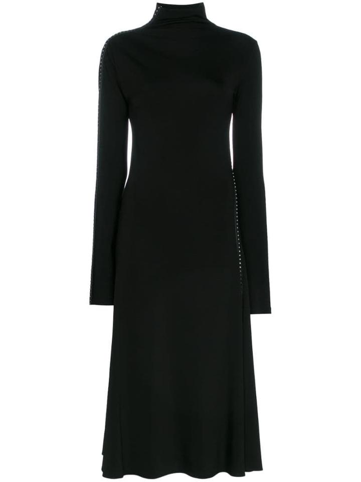 Helmut Lang High Neck Stud Embellished Dress - Black