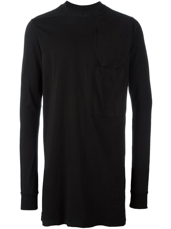 Rick Owens Drkshdw Longline Sweatshirt, Men's, Size: Medium, Black, Cotton