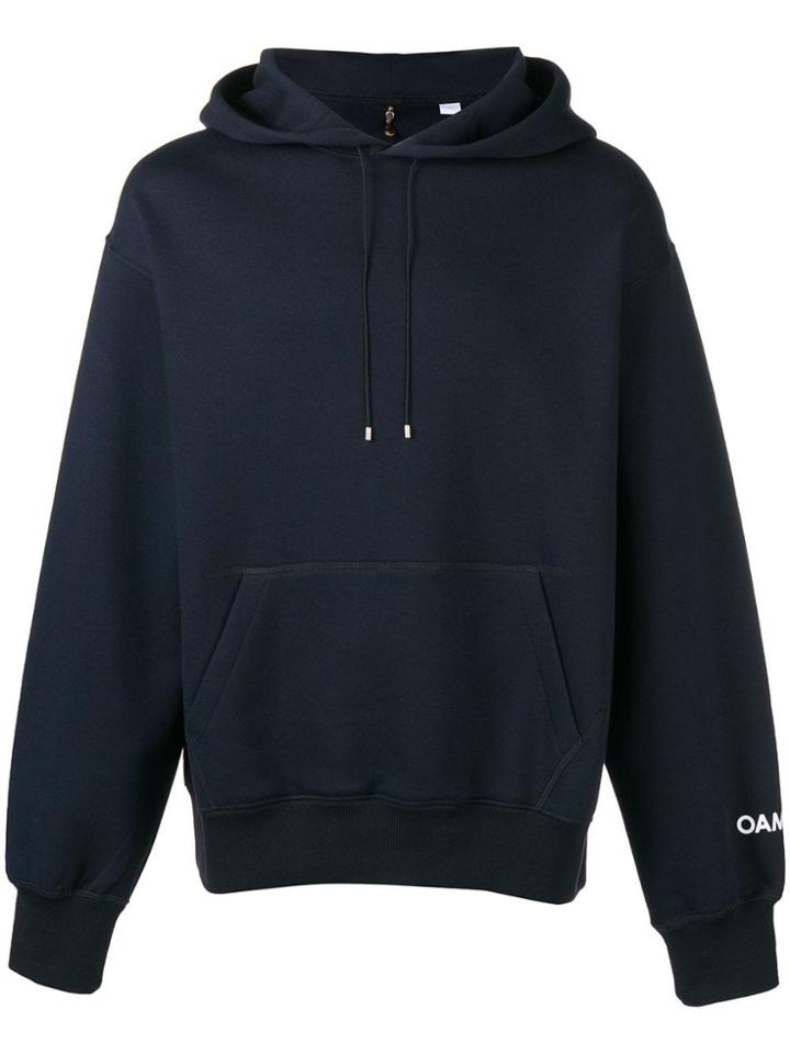Oamc Rear Print Hoodie - Blue