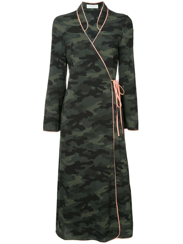 The Upside Camouflage Wrap Dress - Green
