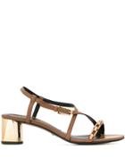 Stella Luna Chain Strap Sandals - Brown