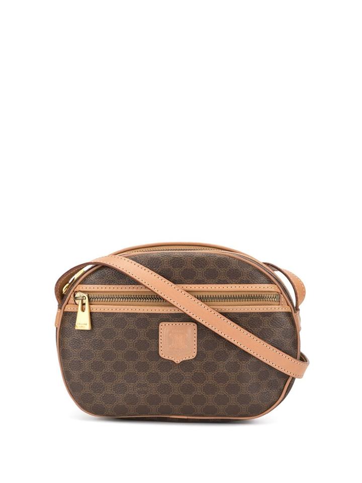 Céline Pre-owned Macadam Pattern Crossbody Bag - Brown