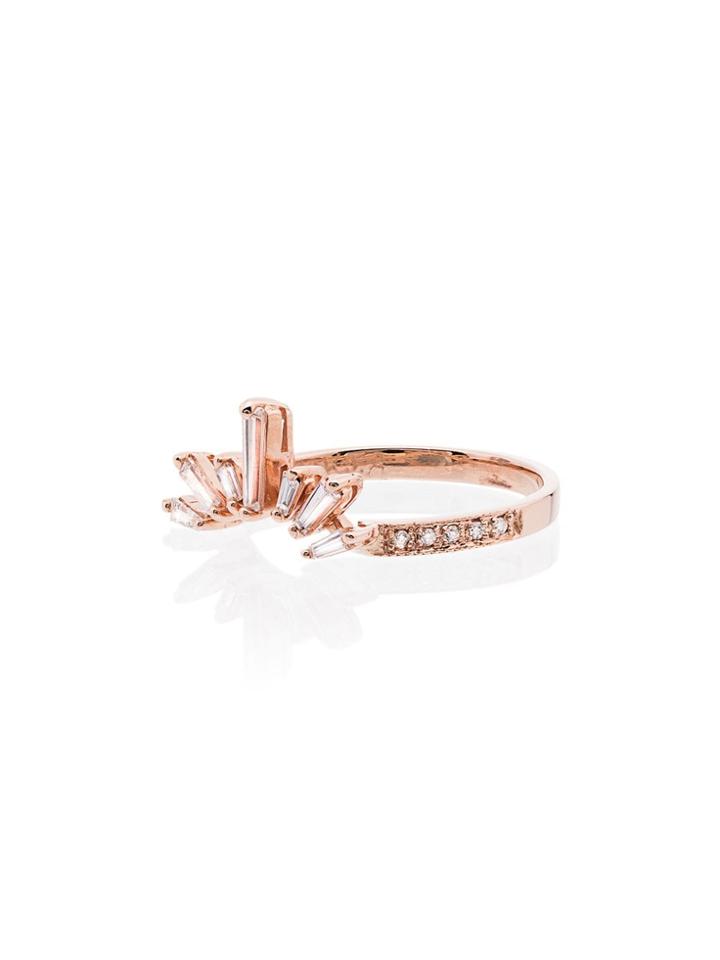 Jacquie Aiche Halo 14kt Rose Gold Diamond Ring