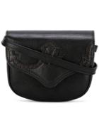 Just Cavalli Perforated Detail Crossbody Bag, Women's, Black, Calf Leather/polyurethane/polyester/viscose