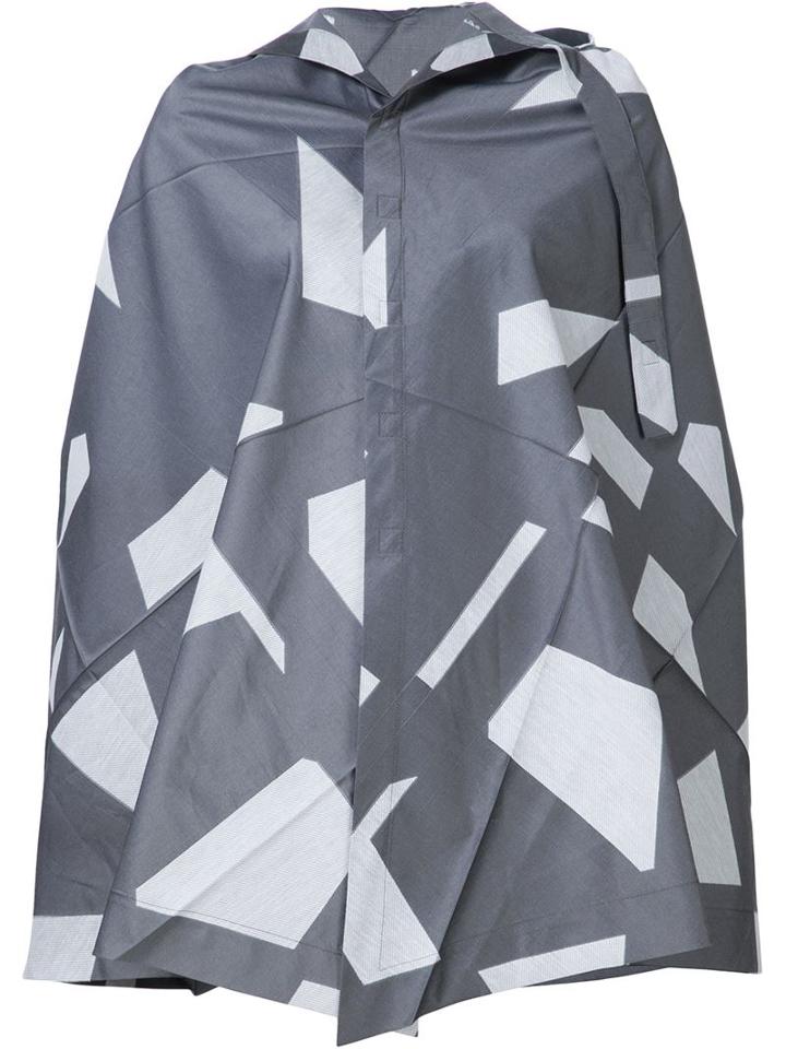 Issey Miyake Geometric Print Cape
