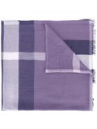 Burberry Checked Scarf, Women's, Pink/purple, Silk/modal/cashmere