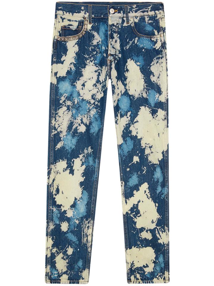 Gucci Bleached Denim Punk Pants - Blue