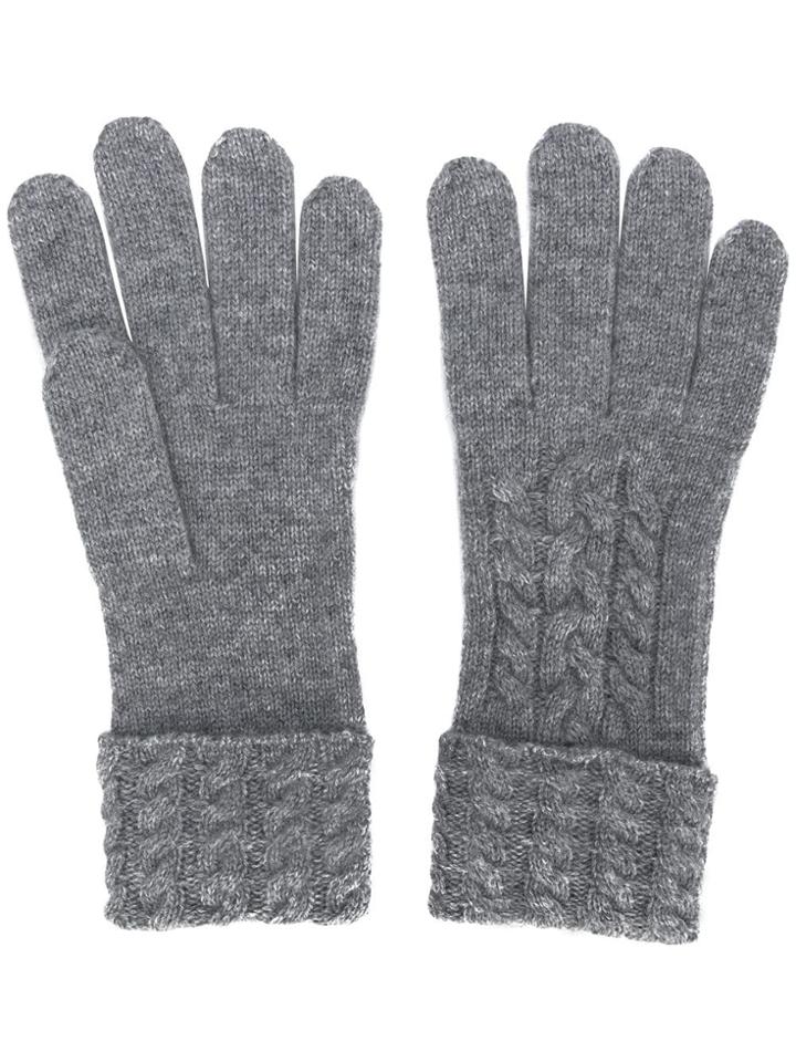 N.peal Cable Knit Gloves - Grey