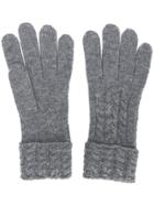 N.peal Cable Knit Gloves - Grey