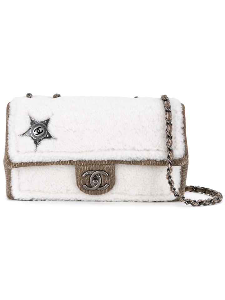 Chanel Vintage Cc Logo Double Chain Bag - Brown