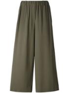 Incotex Elasticated Waistband Cropped Trousers, Women's, Size: 44, Green, Acetate/silk