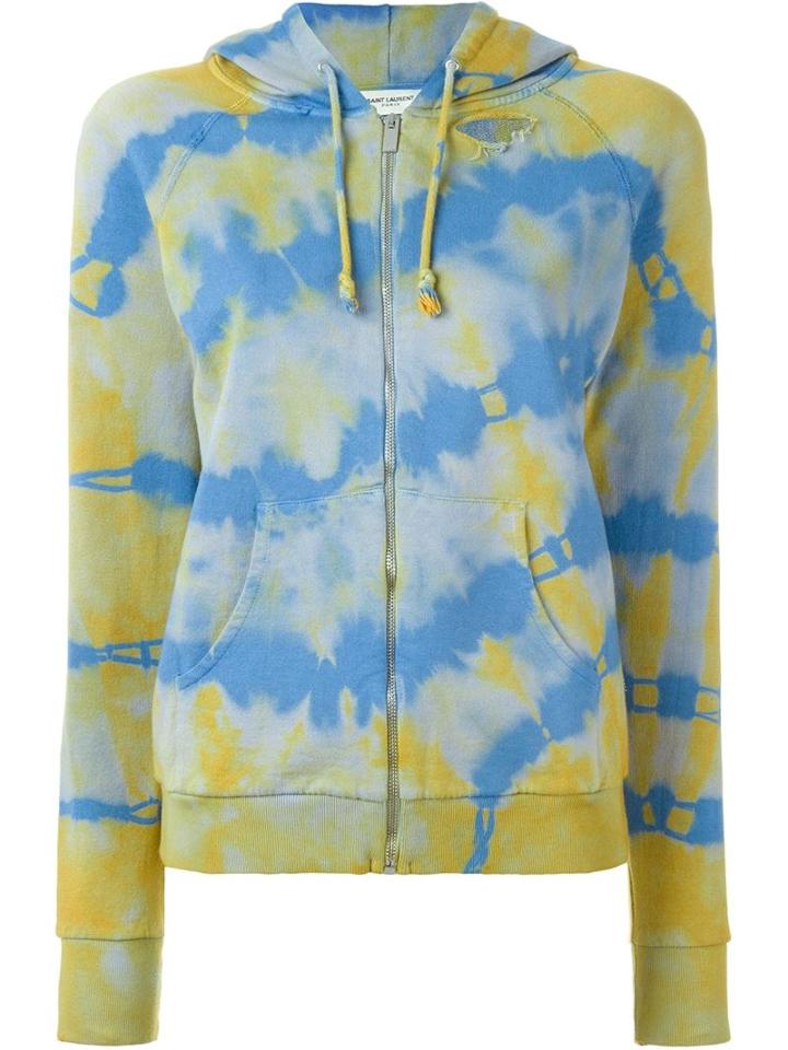 Saint Laurent Distressed Tie-dye Hoodie