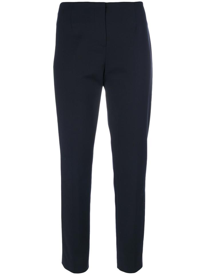 Les Copains Cropped Tailored Trousers - Blue