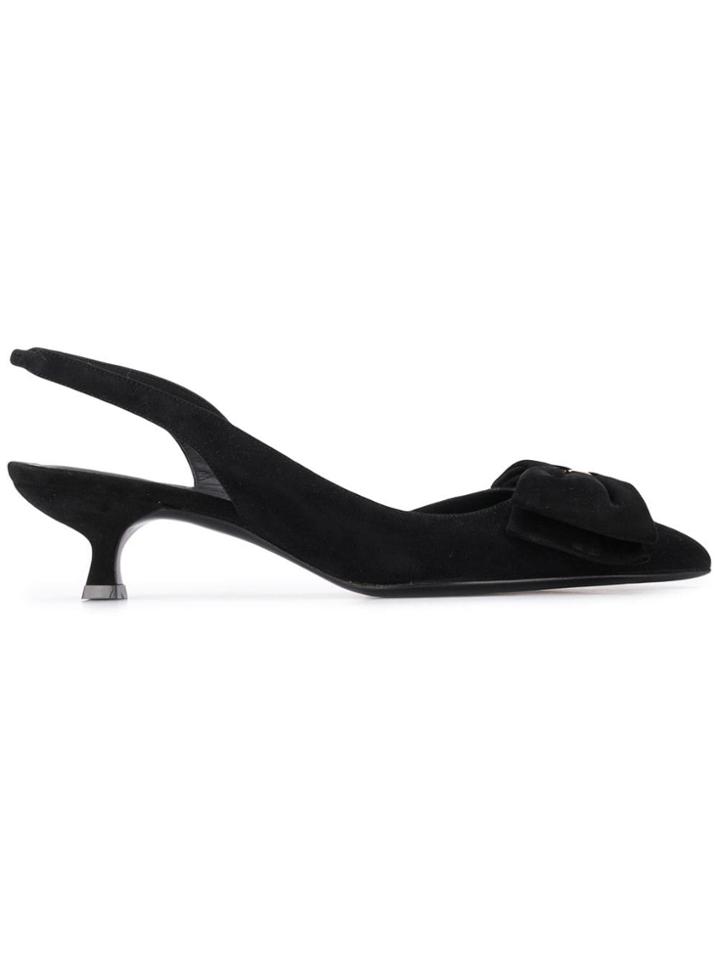 Salvatore Ferragamo Bow-tie Slingback Pumps - Black