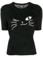 Boutique Moschino Embroidered Cat Jumper - Black