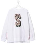 Stella Mccartney Kids Teen S Tiger Stripe Sweatshirt - White