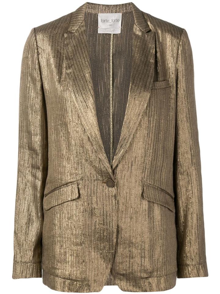 Forte Forte Shimmer Fitted Blazer - Gold