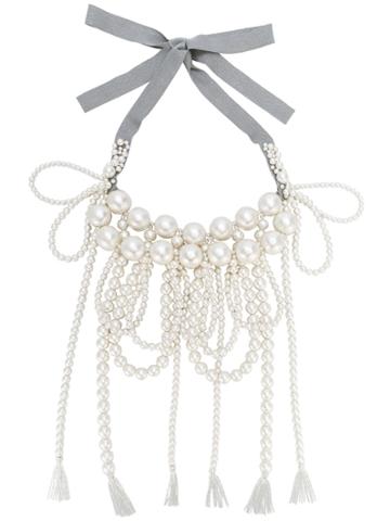 Moy Paris Layered Tassel Necklace - White