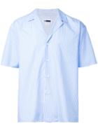 H Beauty & Youth - Striped Short Sleeve Shirt - Men - Cotton - M, Blue, Cotton