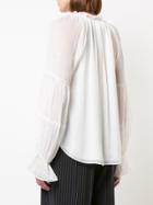 Cinq A Sept Tie Neck Flared Blouse - White