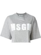 Msgm Logo Cropped T-shirt