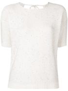 Peserico Sequin Embellished Knitted Top - White