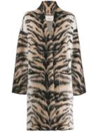Laneus Tiger Pattern Coat - Neutrals