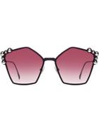 Fendi Eyewear Oversized Sunglasses - Purple