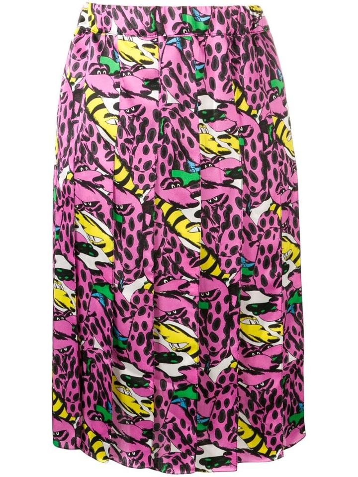 Marni Printed Pleated Skirt - Pink