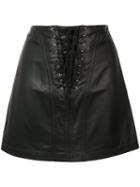 Derek Lam 10 Crosby Laced Mini Skirt, Women's, Size: 4, Black, Lamb Skin/polyester